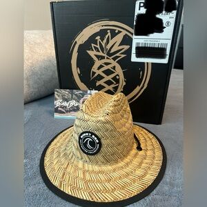 Binky Bro Kids Straw Hat with Black Trim